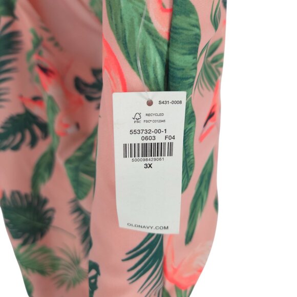 Old Navy Twist Back One Pink Flamingo One-Piece Swimsuit Birds in Paradise 3X - Picture 4 of 16